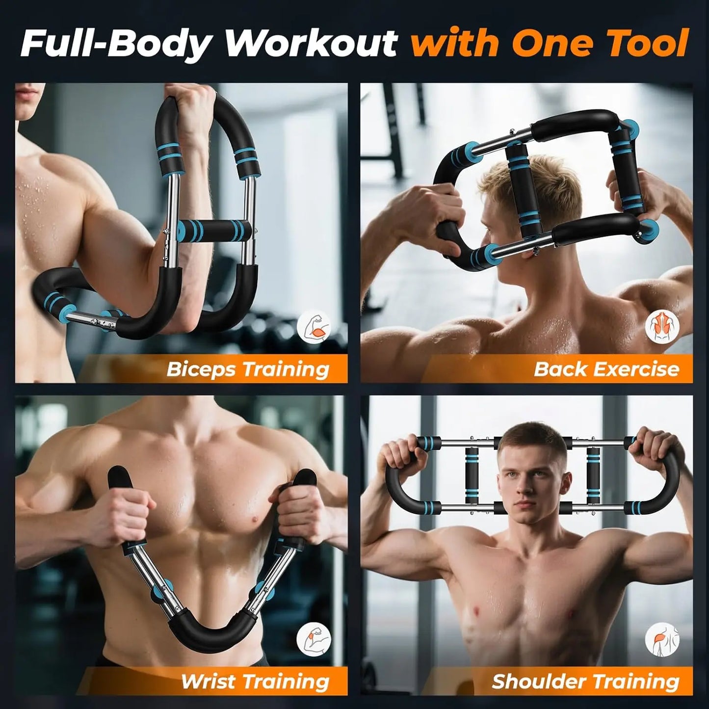 U Shape Arm Trainer Hand Gripper Non-Slip Grip 60-100lb Power/Twister Bar Fitness Equipment for Gym Home Muscle Exercise