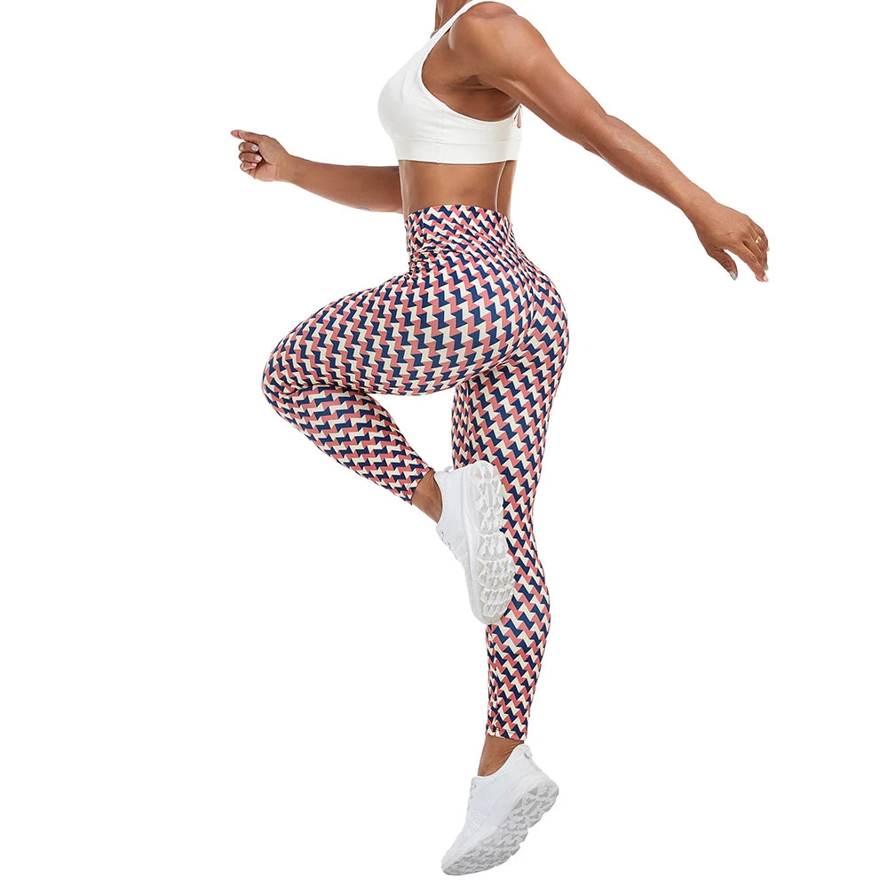 FITTOO Plaid Print Leggings Fitness Women's Yoga Pants/Push Up Tights Workout Leggings Slim