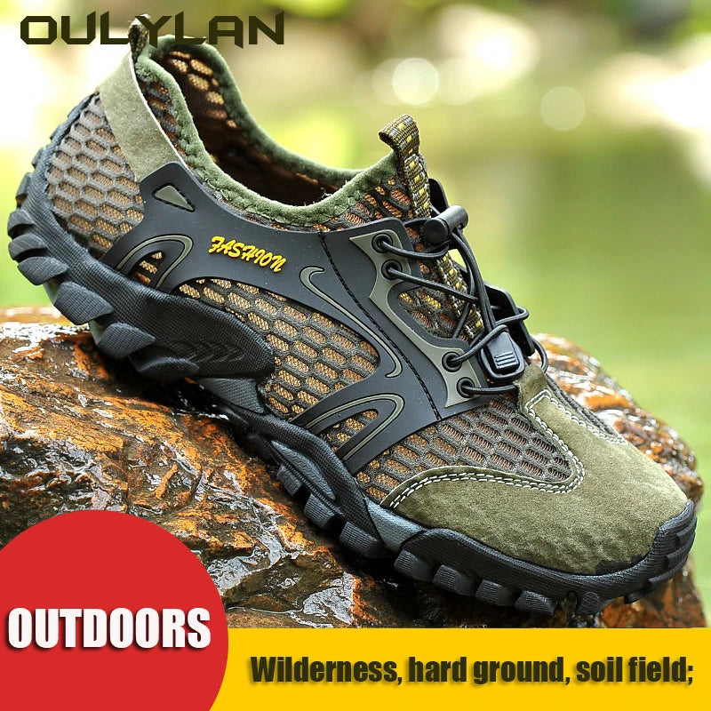 Large Size Breathable Outdoor Hiking Shoes Men Sports Hollow Out/Shoes Fishing and River Tracing Men's Shoes Sandals