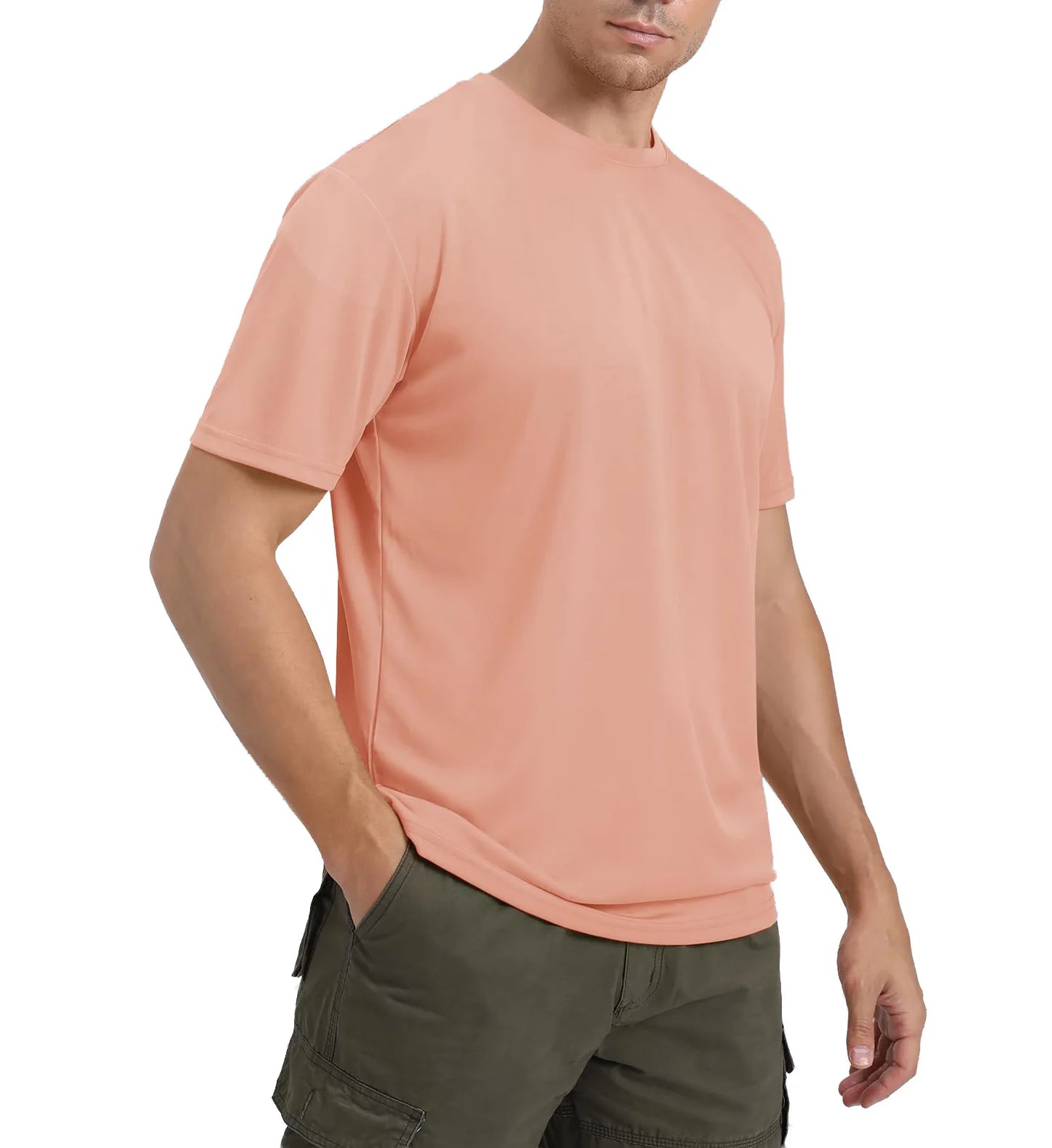 Men's UPF 50+ Shirt Sun Protection SPF UV Moisture Wicking/Lightweight Quick Dry Swim Rash Guard Short Sleeve Athletic Running