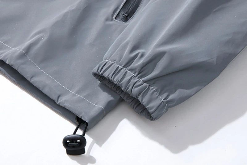 Night Reflective Clothes Spring New Men's Hooded Jacket Outdoor/Run Casual Windproof Coat Couples Hip-hop Streetwear S-5XL