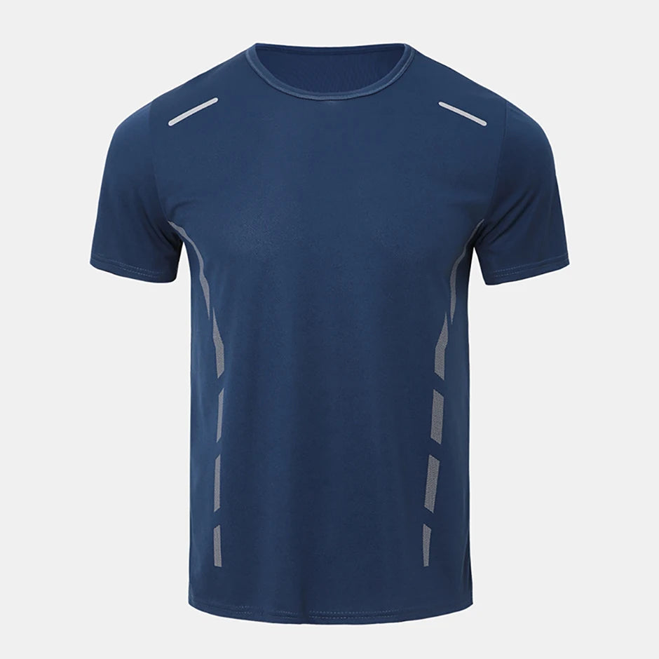 4/1 Pcs Men's Summer Multicolor Quick-drying Sports Short Sleeve/Loose Breathable Fitness Running Badminton T Reflective Strip