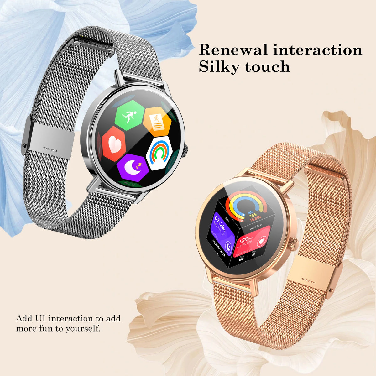 Blackview X30 Women's Smartwatch with Health Monitor Fitness Tracker/1.26” AMOLED Screen Bluetooth Smartwatch for Android IOS
