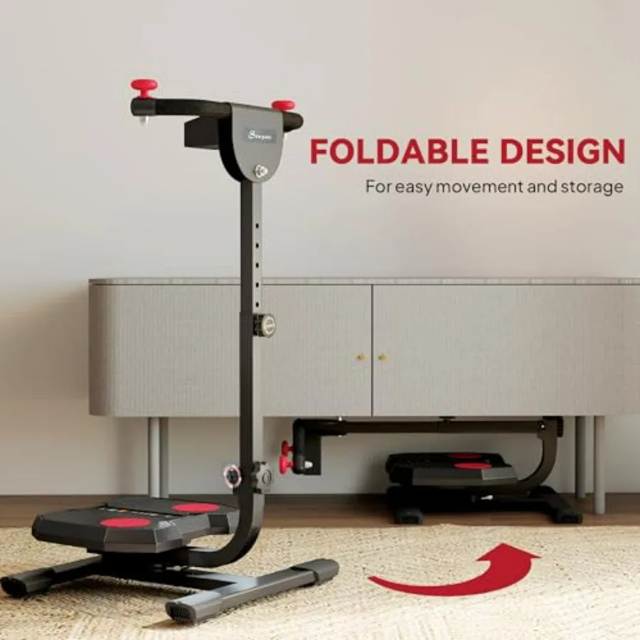 Foldable Ab Twister Board for Waist Trimming with Screen Showing Time/Calories Ab Workout Equipment for Women and Men