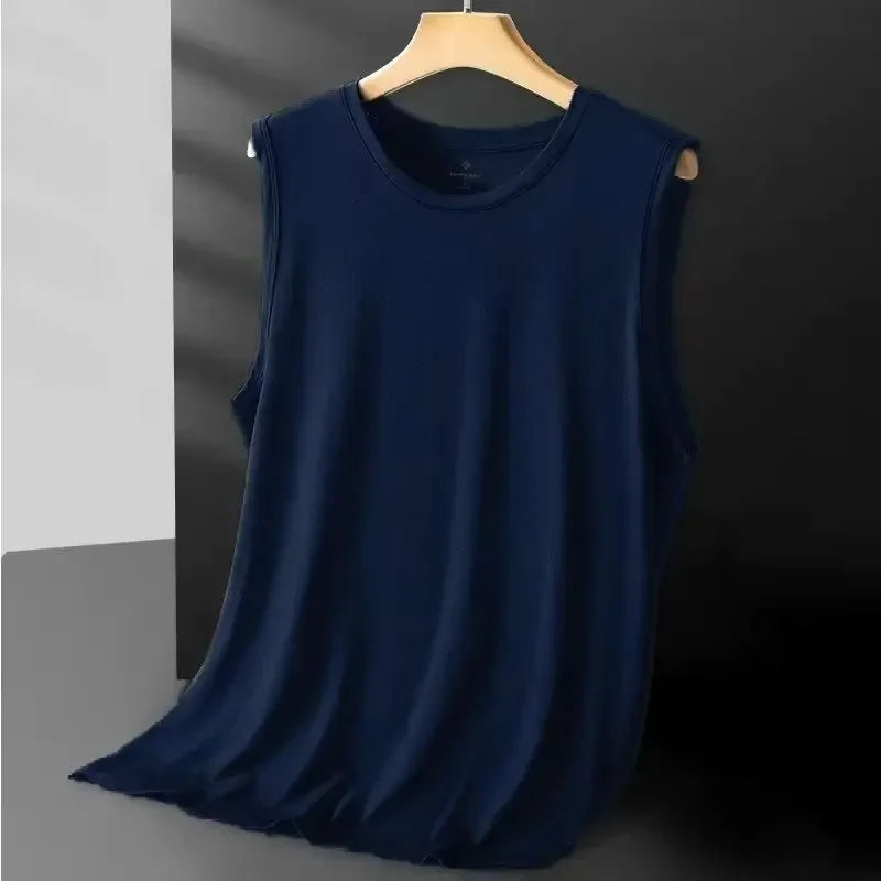 Men's Ice Silk Mesh Vest Lightweight Sports Summer Wear/Sleeveless T-shirt Tank Top Casual Fashion Outerwear