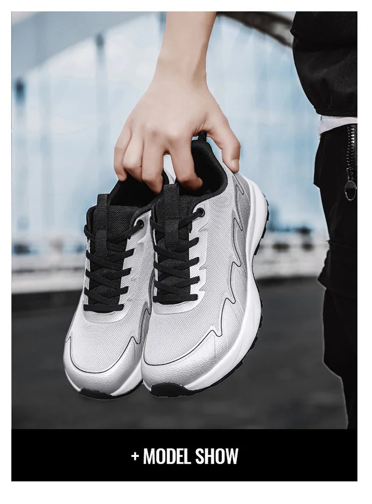 Wide Toe Running Shoes 4E Dynamic Thick Outdoor Fitness Men's Shoes/Foot Cross-Border Shoes Comfortable Breathable