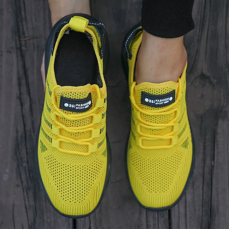 Men's Grey Road Running Shoes Lightweight Jogging Outdoor Mesh/Casual Shoes Breathable Comfortable Non Slip Lace Up Sneakers