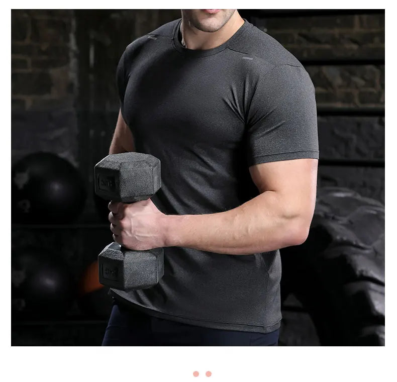 Men's Summer Loose Breathable Short Sleeve Outdoor Cycling/Quick Dry Top Running Tracksuits Fitness T-shirts Muscle Tights