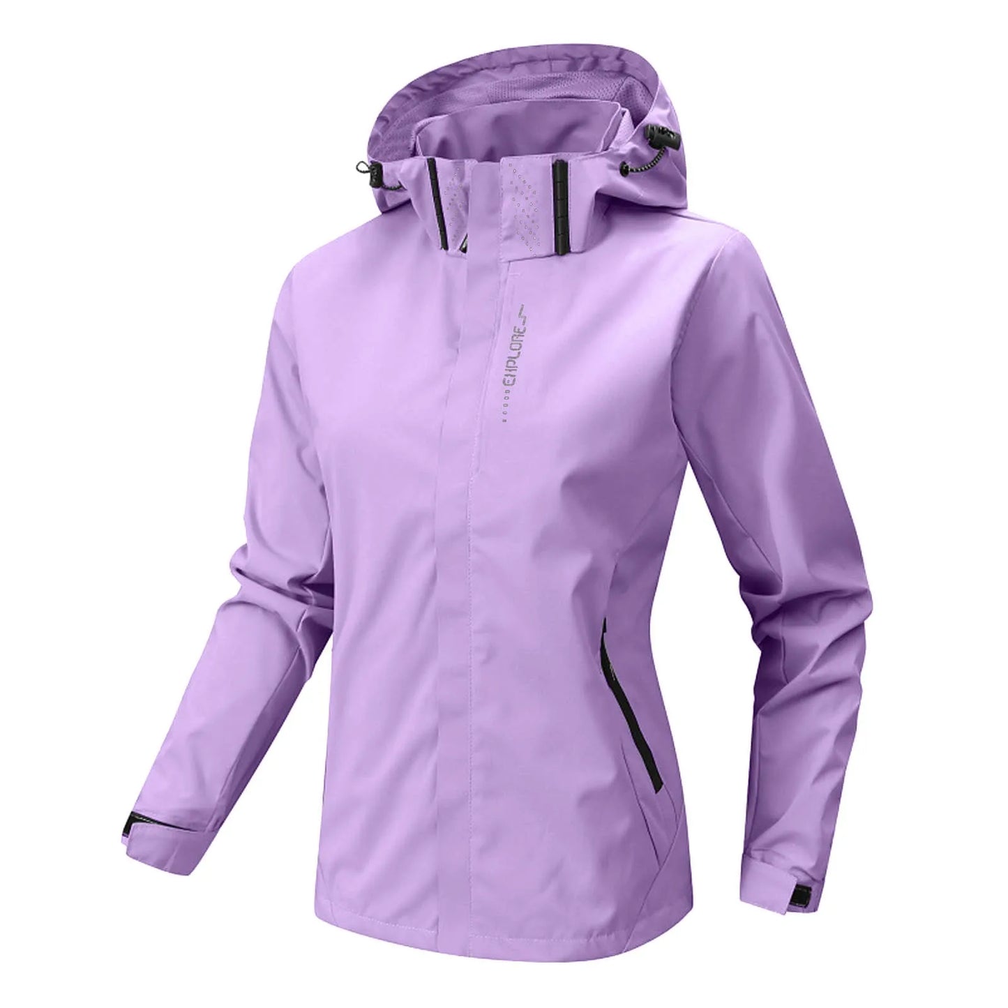 Women's Solid Lightweight Hiking Jacket Waterproof Softshell Rain Jacket/With Hood Outdoor Trekking Camping Jacket Windbreaker