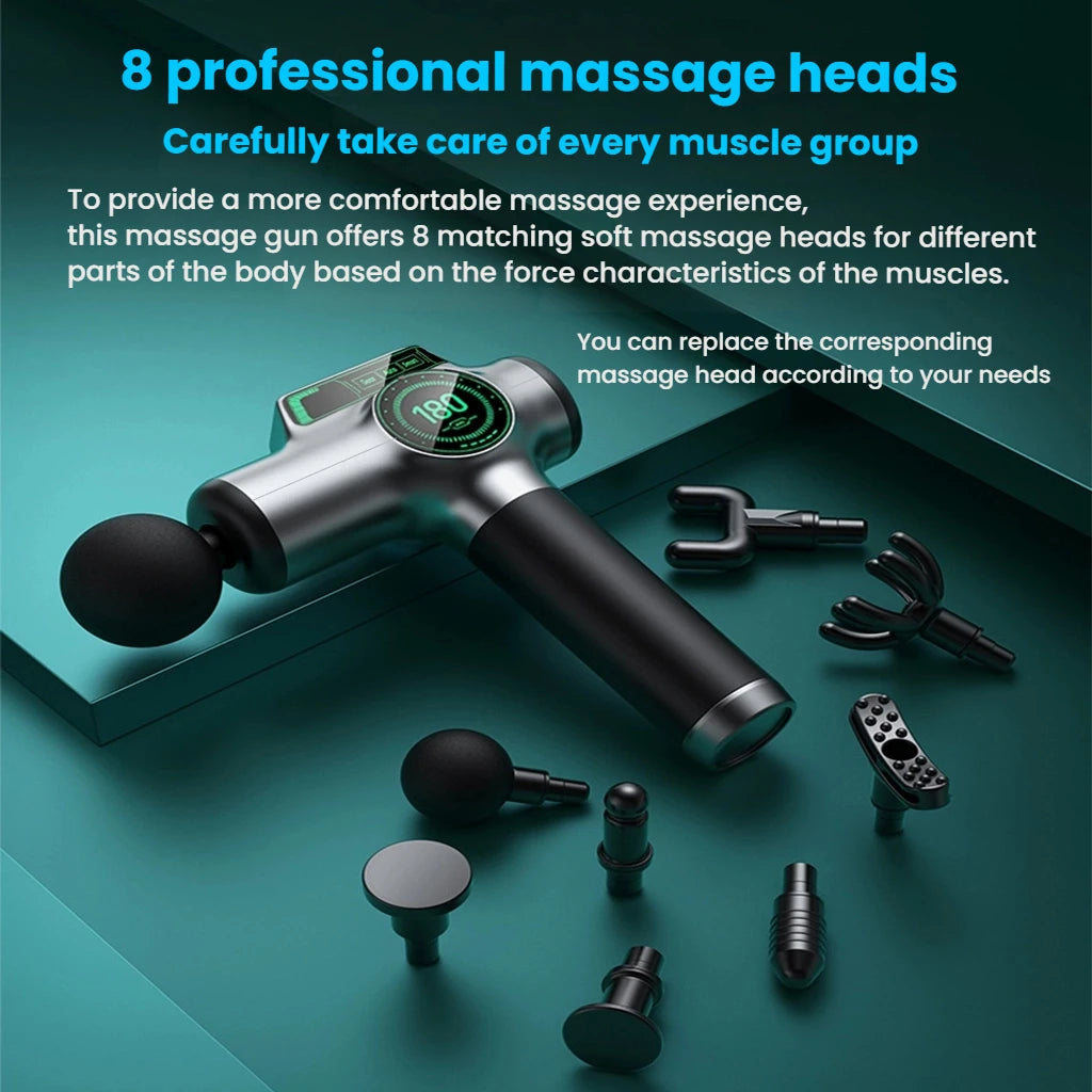 High Performance Percussion Massage Gun with LCD Display/and Long Battery Life Deep Tissue Muscle Therapy for Back Neck Shoulder