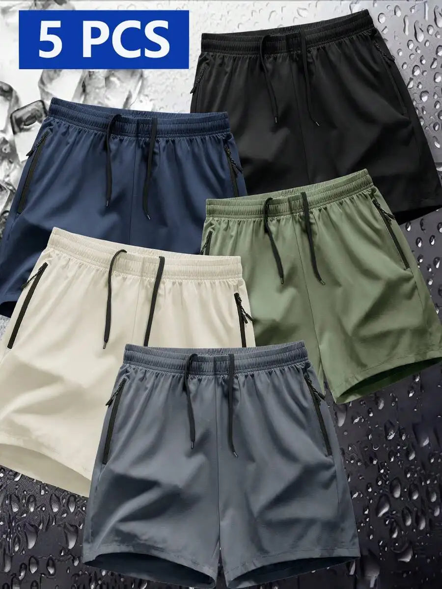 Manfinity Homme 5pcs/Set Men's Spring Summer Sports Shorts Casual Shorts