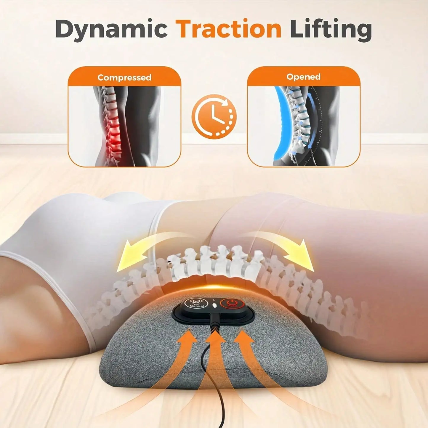 3-In-1 Back & Neck Massager With Heating Vibration & Air Compression/Back Support Pillow Ideal Gifts For Parents Home/Office