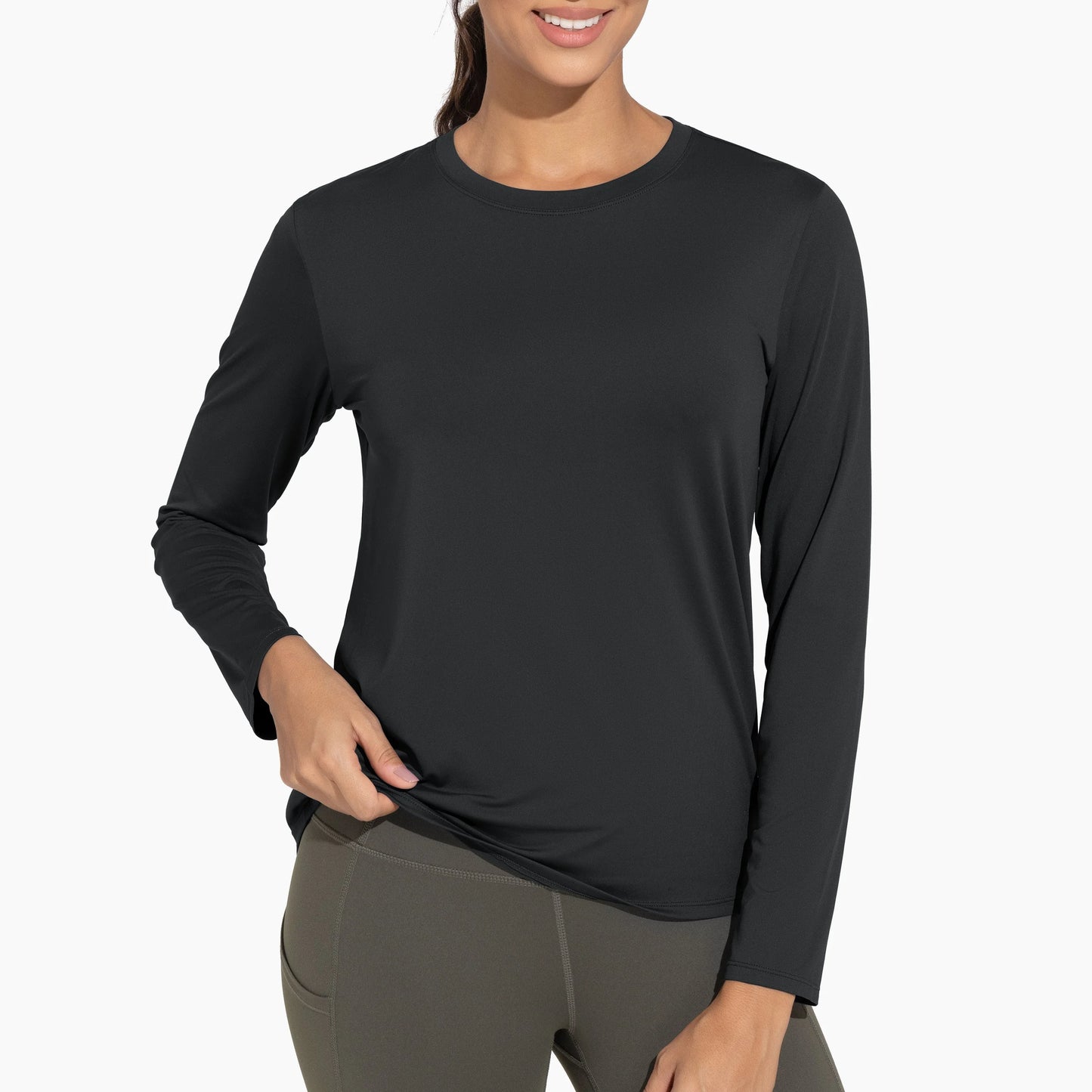 THE GYM PEOPLE Women's Ultra Soft Long Sleeve/Workout Shirts Basic Crewneck Athletic Running Tops