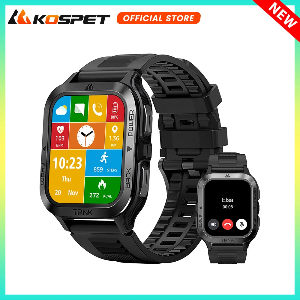 Original KOSPET TANK M2 Smart Watch For Men Military Smartwatch/Men's Fitness 380mAh 70 Sport Mode Waterproof Watches