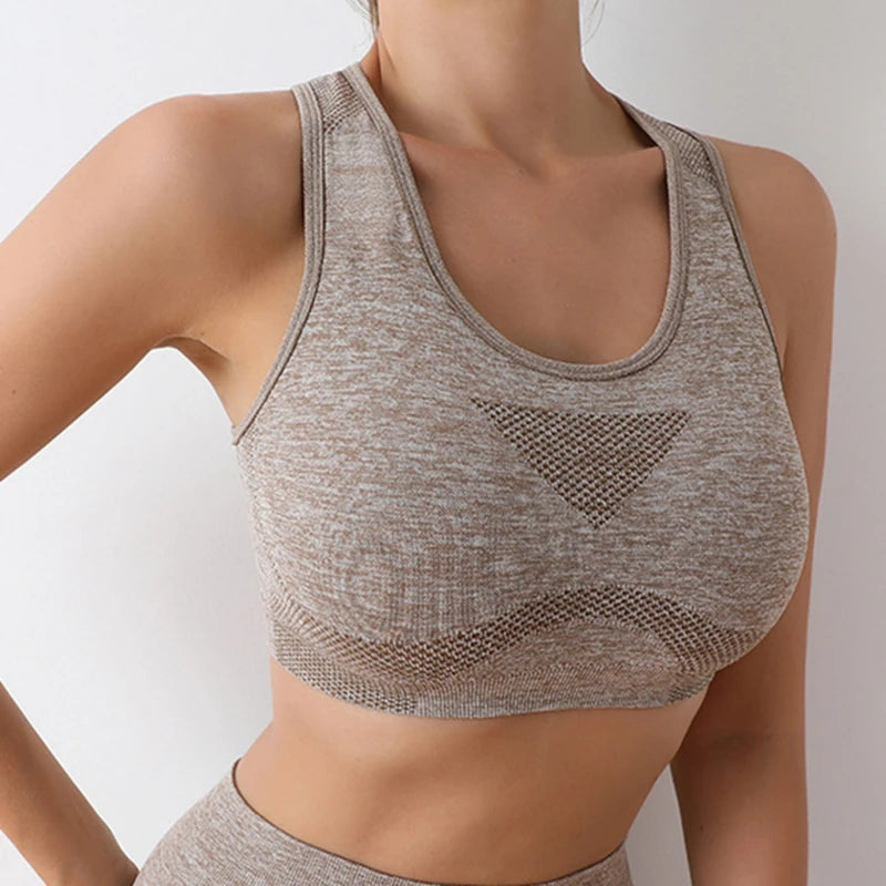 Women Sports Bras Yoga Top Vest High Shockproof Quick-drying Yoga/Gym Running Fitness Underwear Ladies Seamless Sportswear