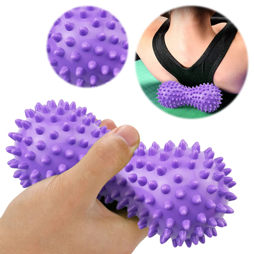 Peanut Massage Spiky Ball Spiky Massage Ball Peanut Massage Roller/Trigger Point Hedgehog Ball for Hand/Foot Massage