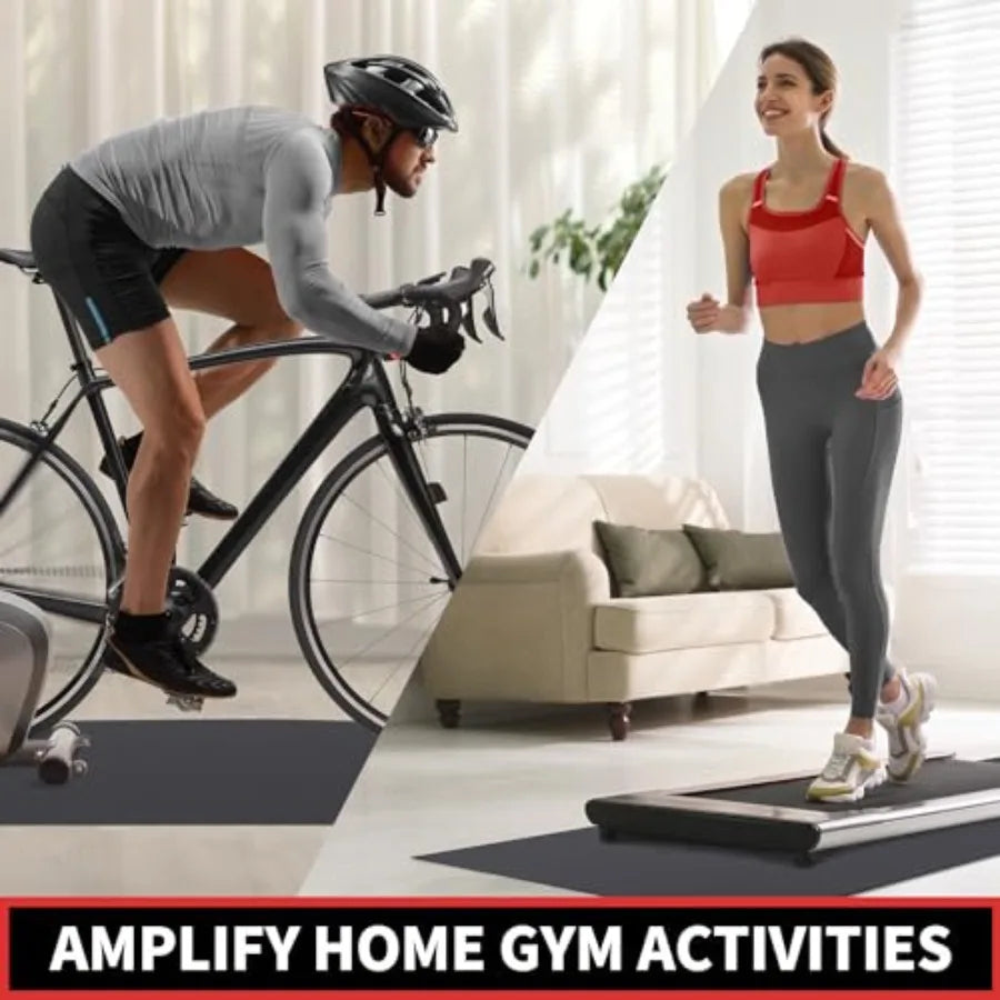 Treadmill Mat, 7'x3', 6mm Thick Exercise Equipment Gym Mat/for Hardwood Floor Carpet Compatible with Peloton Bike