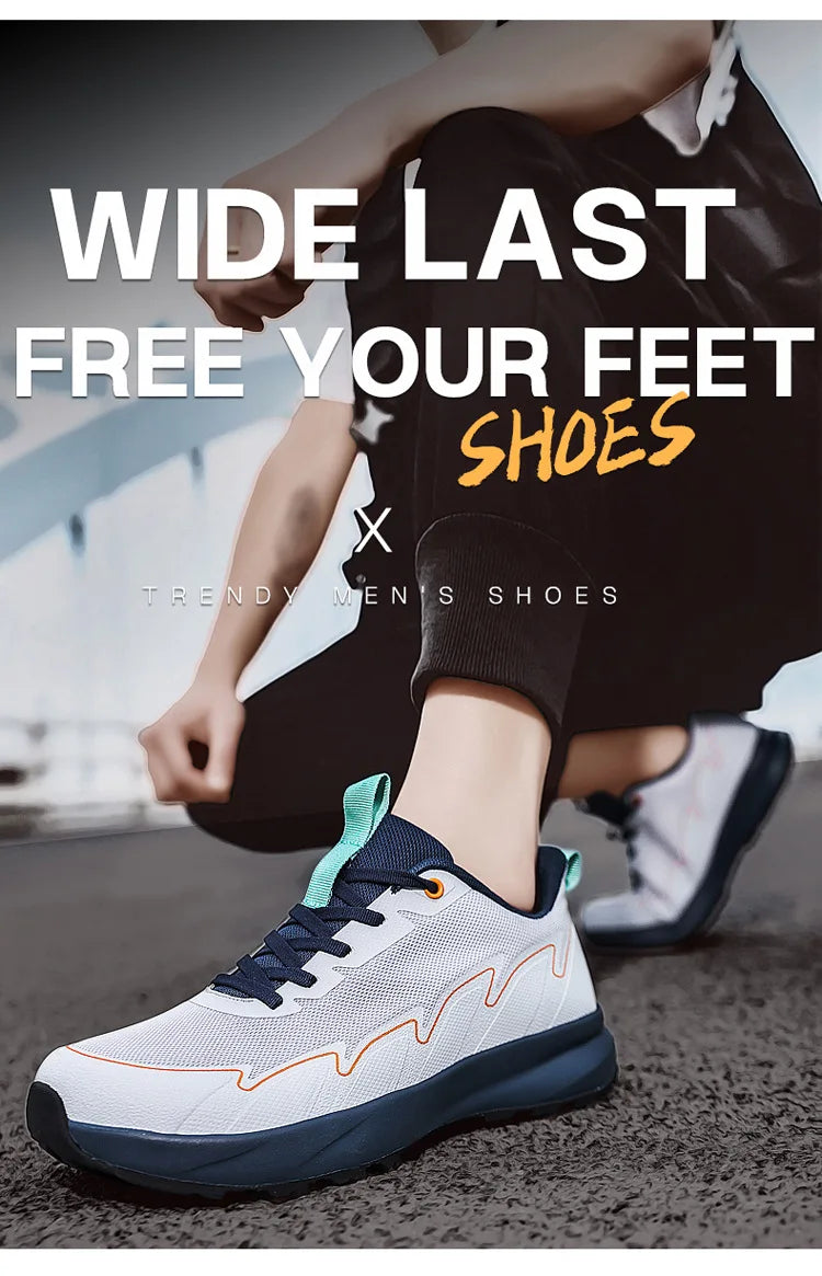 Wide Toe Running Shoes 4E Dynamic Thick Outdoor Fitness Men's Shoes/Foot Cross-Border Shoes Comfortable Breathable