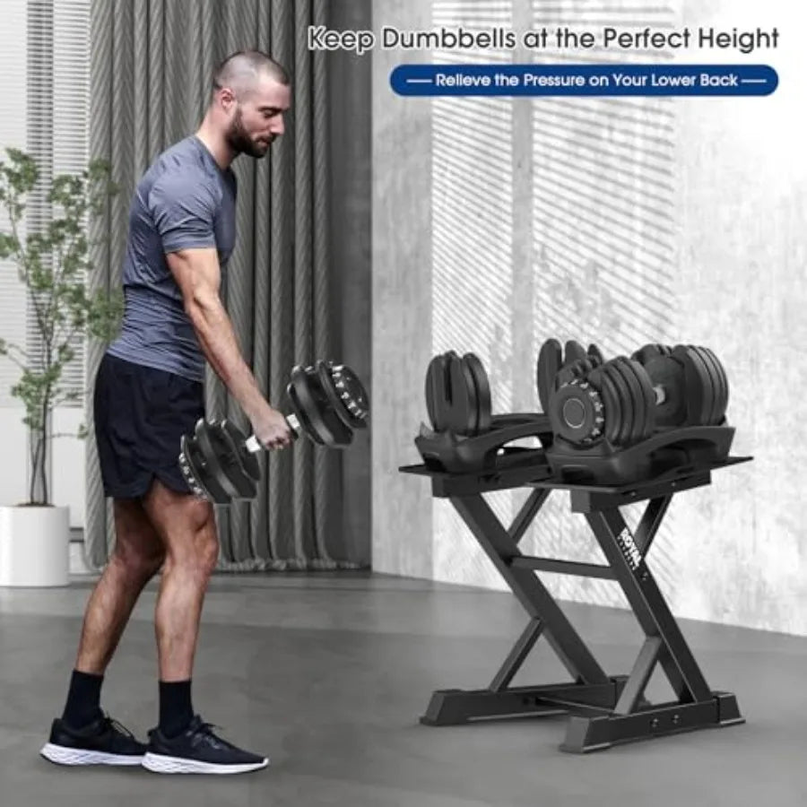 Adjustable Dumbbell Rack Heavy Duty Home Gym/Dumbbell Storage Stand Holder Steel Black