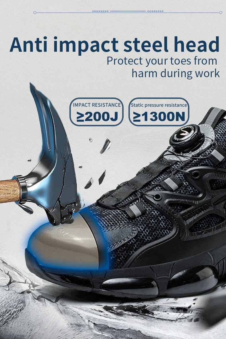 Work Safety Shoes Boots Women Steel Toe Cap Sport Sneakers/Puncture Proof Crash Proof Light Wear Resistant Industrial Shoes