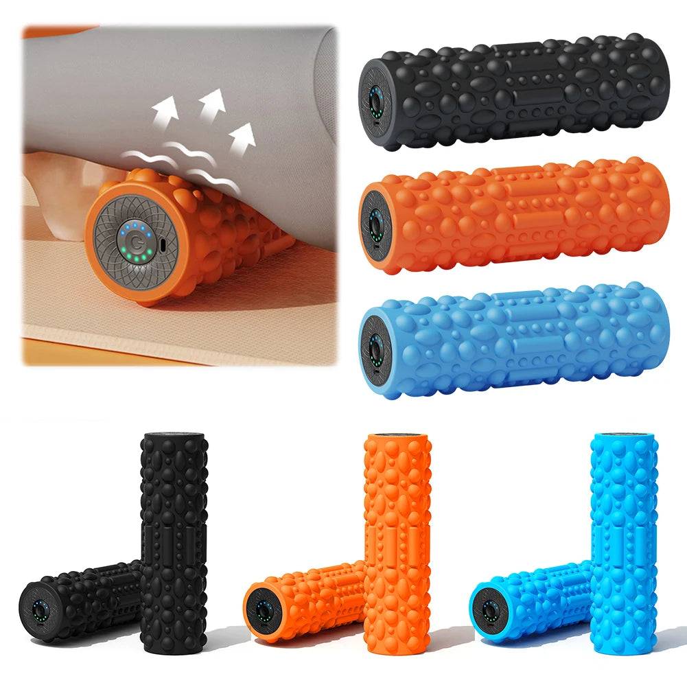 Electric Vibrating Foam Roller Exercise Roller Rechargeable/Muscle Roller 5 Modes Tissue Massager for Yoga Pilates