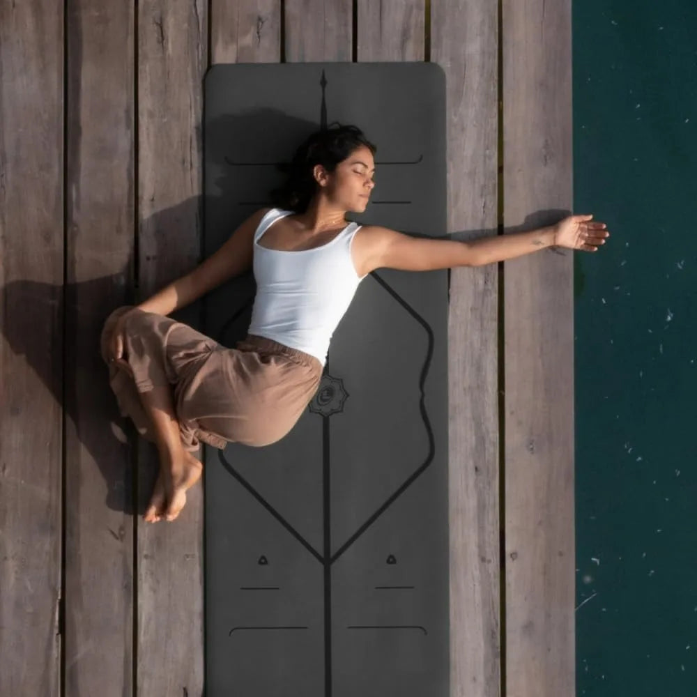 Extra Long Wide Yoga Mat with Alignment Guides/Ultra Grip Eco Friendly Sweat Proof 4mm Thick