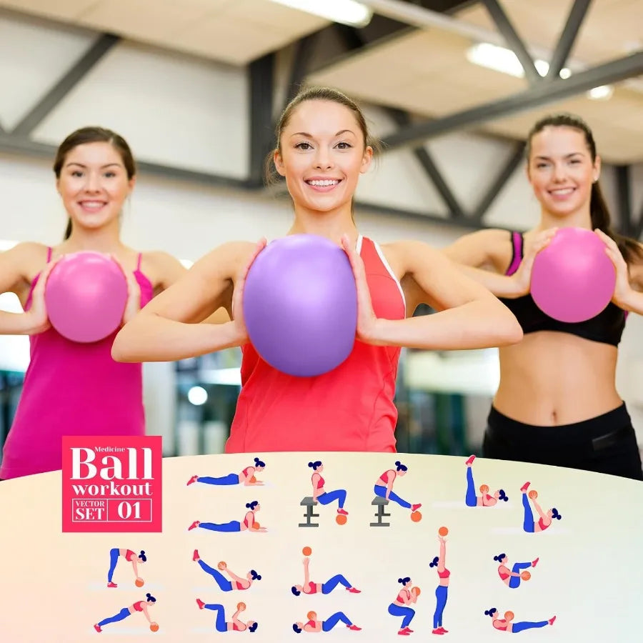 Sotiff 20 Pcs 9 Inch Exercise Pilates Ball Yoga Therapy Ball/for Yoga Stability Barre Training Stretching