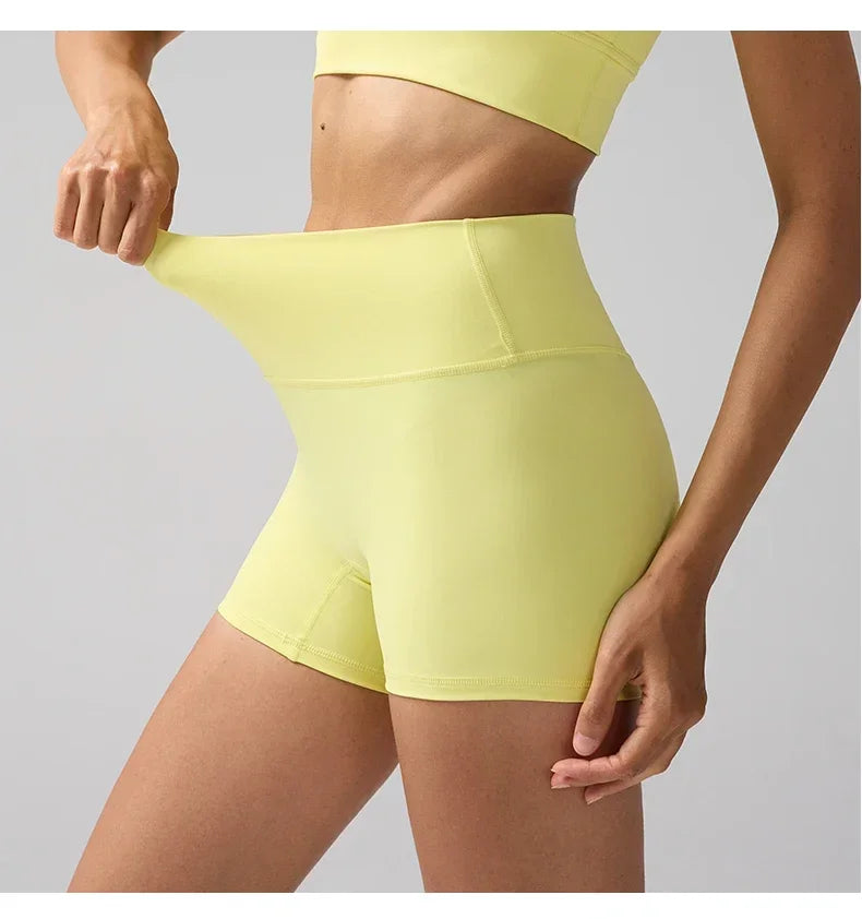 Women's Sports Yoga Shorts with High Waist Hip Lift Fitness/Running Cycling, 3-point Shorts Quick Drying Women's Yoga Short