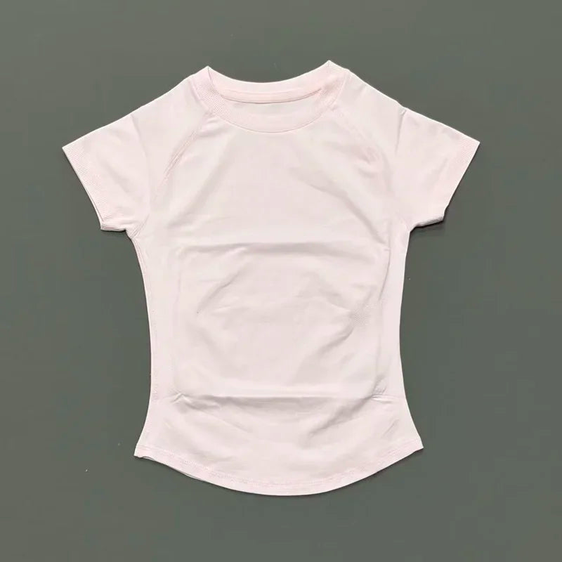 Women Sports T-Shirt Round Neck Short Sleeve Breathable Stretchy Tops/Gym Fitness Yoga Running Workout Casual Athletic Shirts