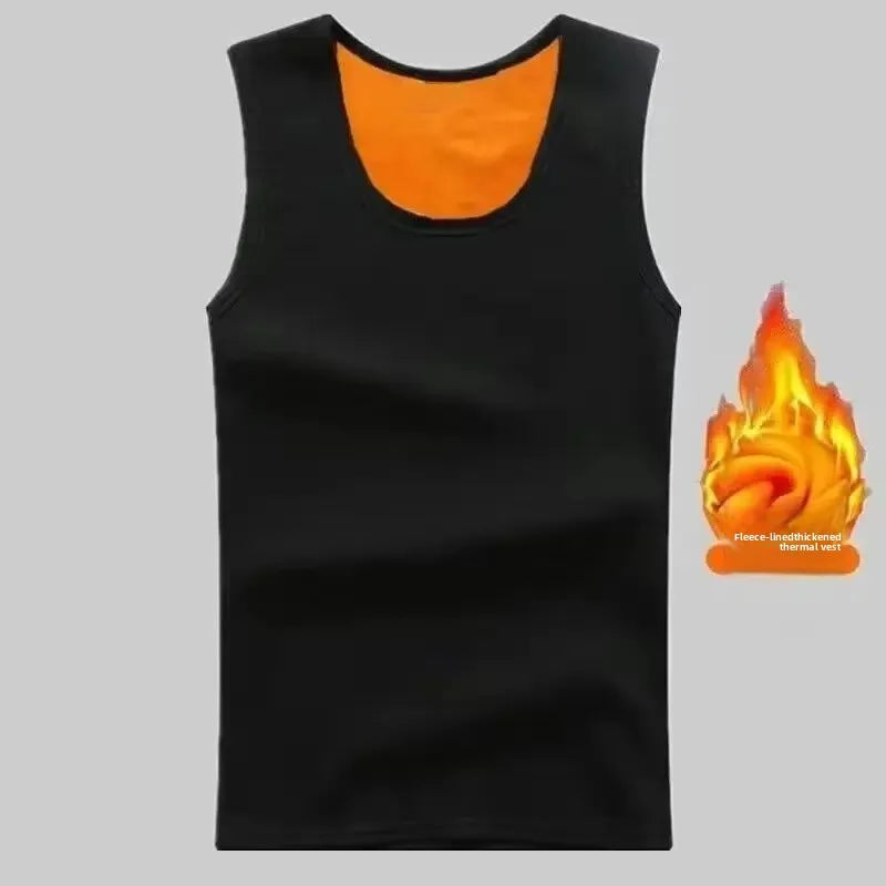 Men's Fashion Thickened Slim Fit Vest Autumn Winter Casual Wear/Protective Base Layer Tank Top for Teens And Adults