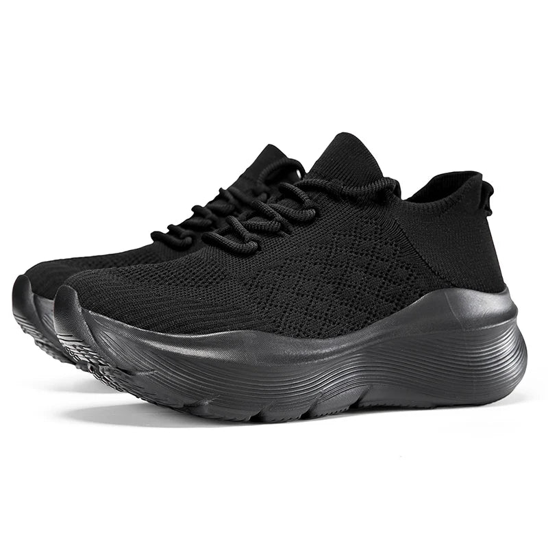 Women's Mesh Breathable Casual Sneakers Lace-up Vulcanized Shoes/Ladies Platform Sneakers Female Shoes Loafers Plus Size