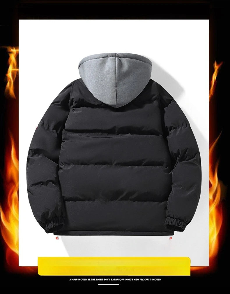 Fashion Men's Hooded Parka Jackets Thick Warm Outdoor Streetwear/Casual Winter Quality Male Puffer Jacket Couple Coats