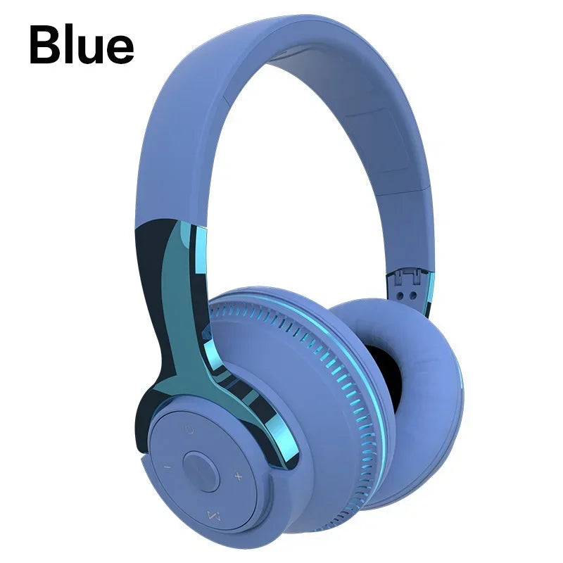 Bluetooth 5.1 Wireless Headphones Stereo Over Ear Headset/with Microphone Foldable Adjustable Lightweight Design Comfortable Fit