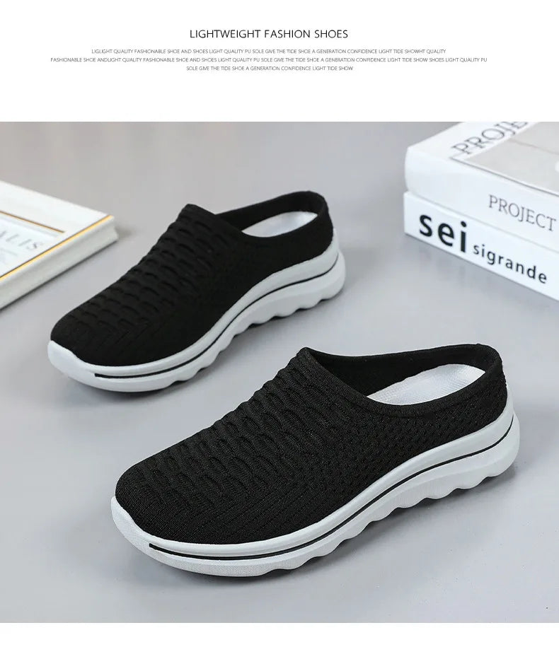 Women's Summer Breathable Commute Half Drag Shoes Soft Sole/Lightweight Slip On Casual Comfortable Odor-Resistant