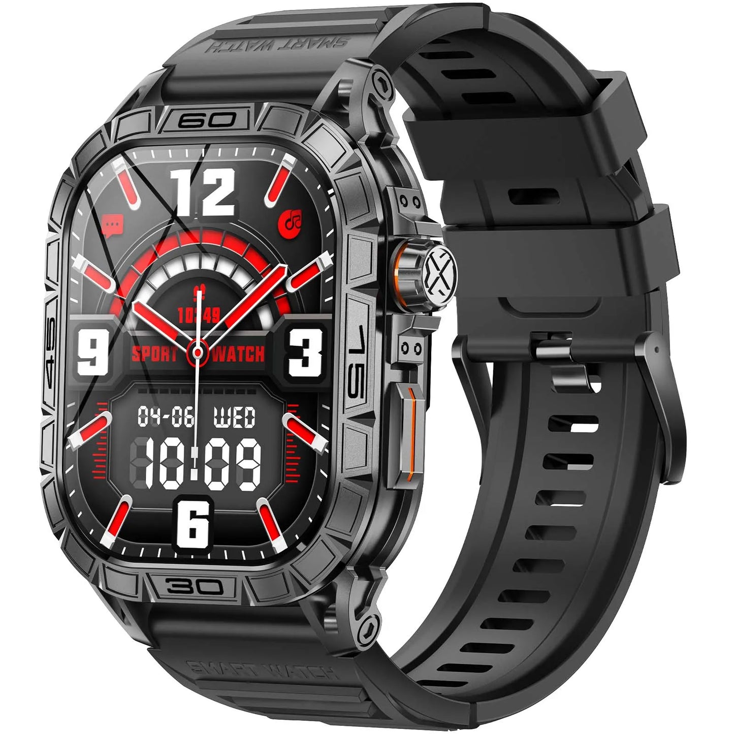 EIGIIS New Smart Watch ED Display 100+ Sport Mode With Compass/IP68 Waterproof Bluetooth Call Heart Rate Blood Pressure Men K63