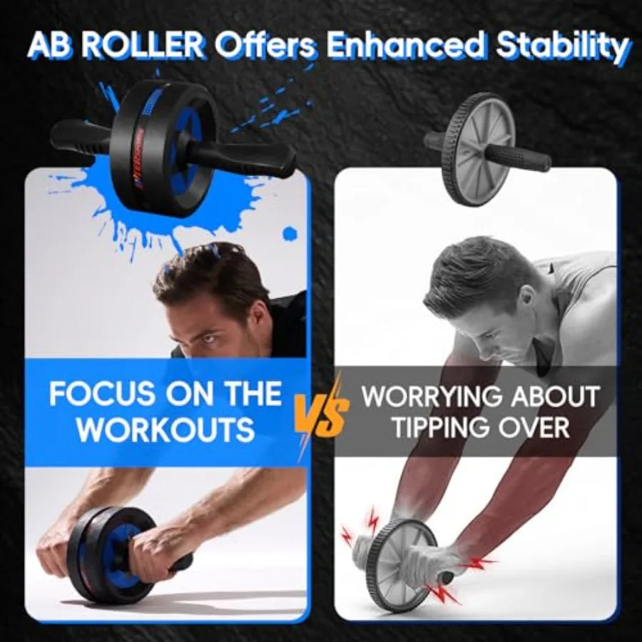 Ab Roller Wheel for Abs Workout Abdominal Exercise Equipment/with 2 Knee Pads for Home Gym Core Strength Training Fitness