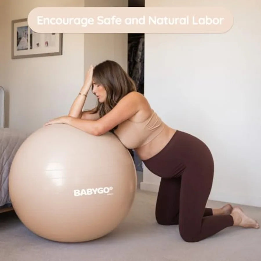 BABYGO Birthing Ball Pregnancy Yoga Labor Exercise Ball Book Set/Trimester Targeting Maternity Physio Birth Recovery Plan