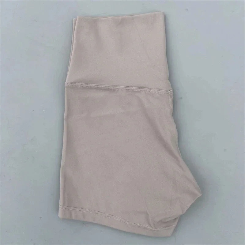 Solid Color Women Fitness Sport Shorts High Waist Athletic Yoga Shorts/Leg Cycling Comprehensive Training Jogging Squat