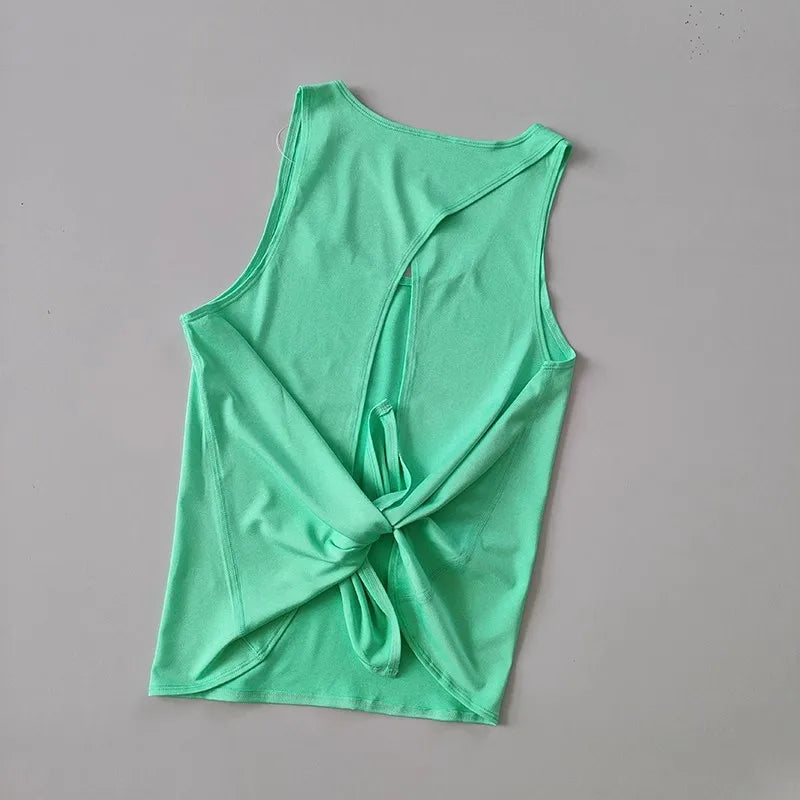 Women's Sleeveless Gym Shirts Tops Yoga Sports Vest Fitness/Loose Sport Shirts Female T-Shirts for Workout Exercise Tank Tops