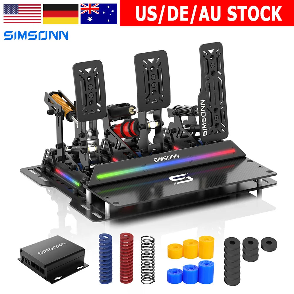 SIMSONN PRO X Ultra Sim Racing Pedals Pressure Sensor Pedal Support/VAM VAM RPO Vibration Motor PC Racing Simulator Pedals