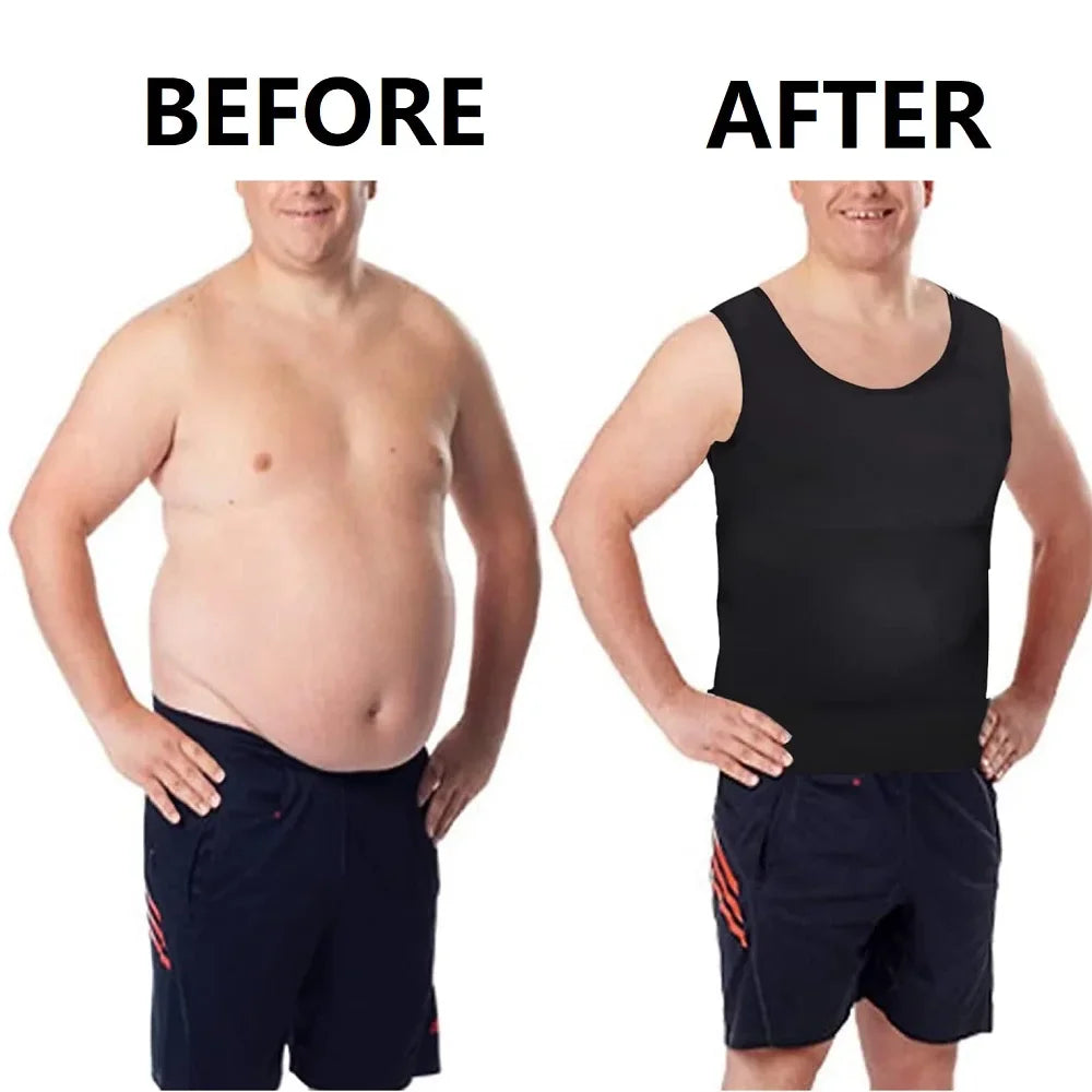 Men's Compression Shirts Tank Tops Undershirts Men's Slimming/Body Shaper Vest Sleeveless Abdomen Slim Vest Fitness Workout