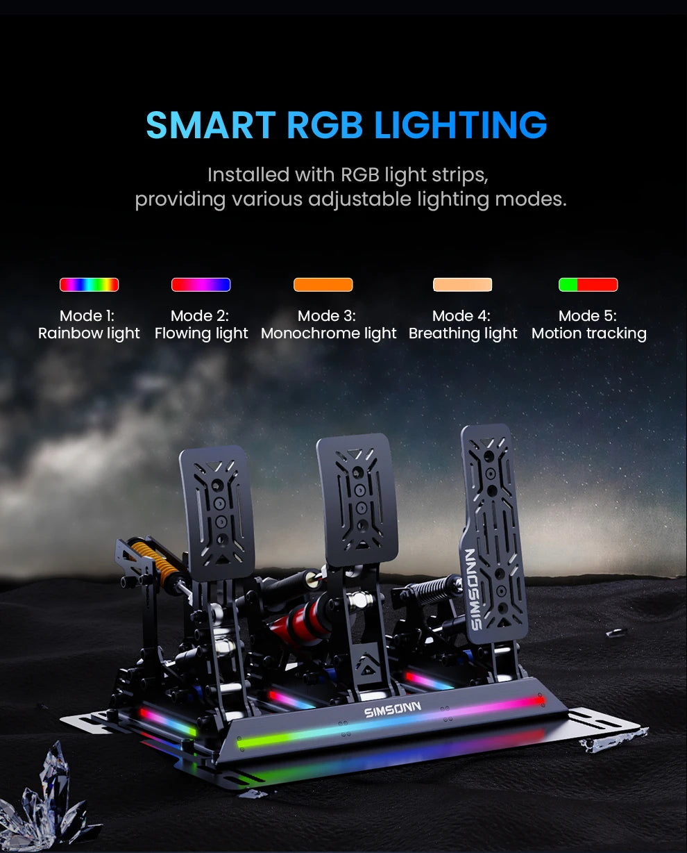 SIMSONN PRO X Ultra Sim Racing Pedals Pressure Sensor Pedal Support/VAM VAM RPO Vibration Motor PC Racing Simulator Pedals