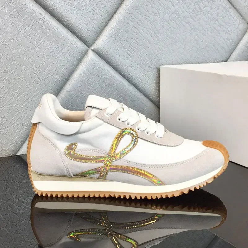 Fashion Men Trainers Shoes Designer Sneaker Flow Runner/In Nylon Lace Up A Soft Rubber Upper Honey Rubber Waves Sole