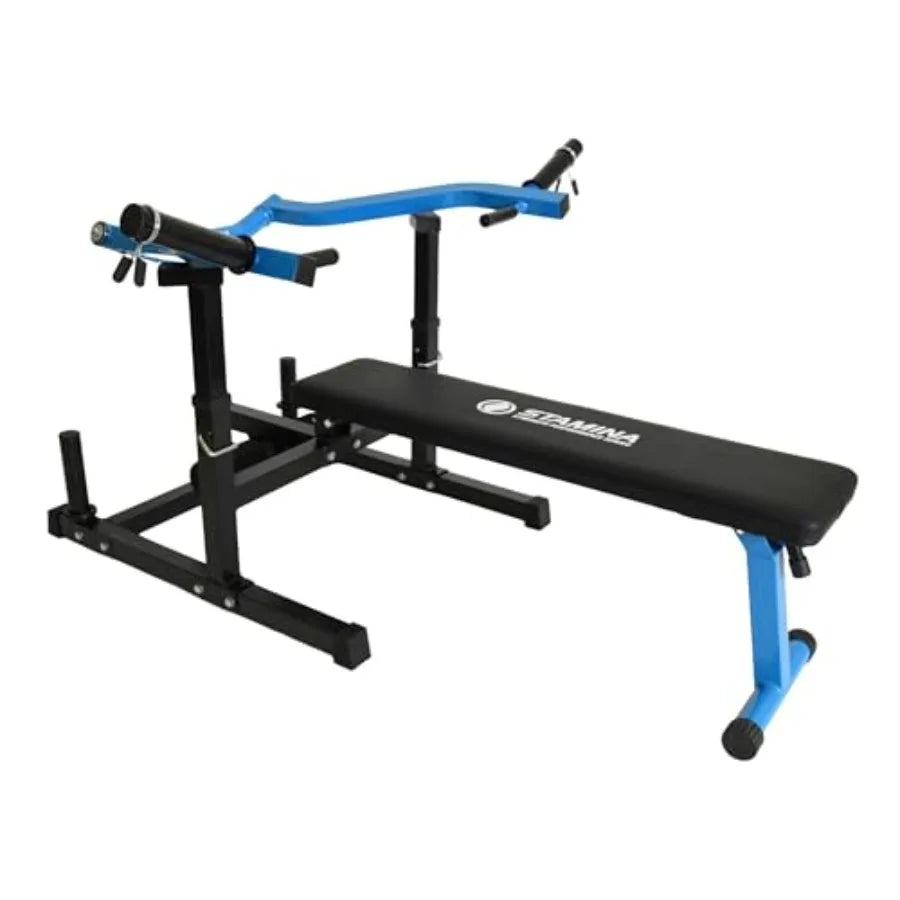 Home Gym Strength Training Machine for Chest Press/and Leg Extension Curl Adjustable Steel Frame with Black Finish
