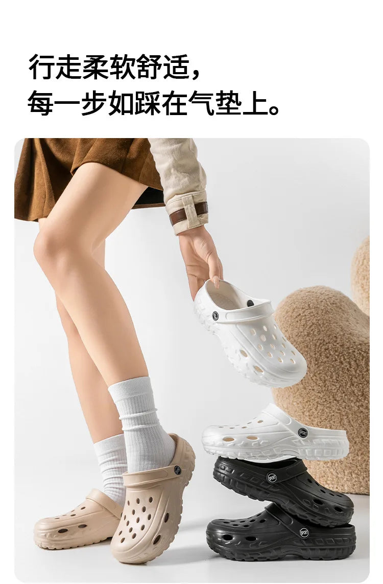 Summer Women Clogs Female Sandals Thick Bottom Home Slides/Soft EVA Dry Wedges Platform Garden Shoes Beach Sandals Home Slippers