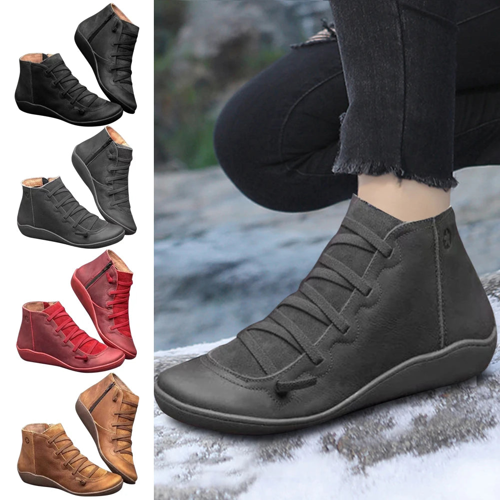 Women High Top Shoes Comfortable PU Leather/Platform Shoes Multifunction Training Shoes