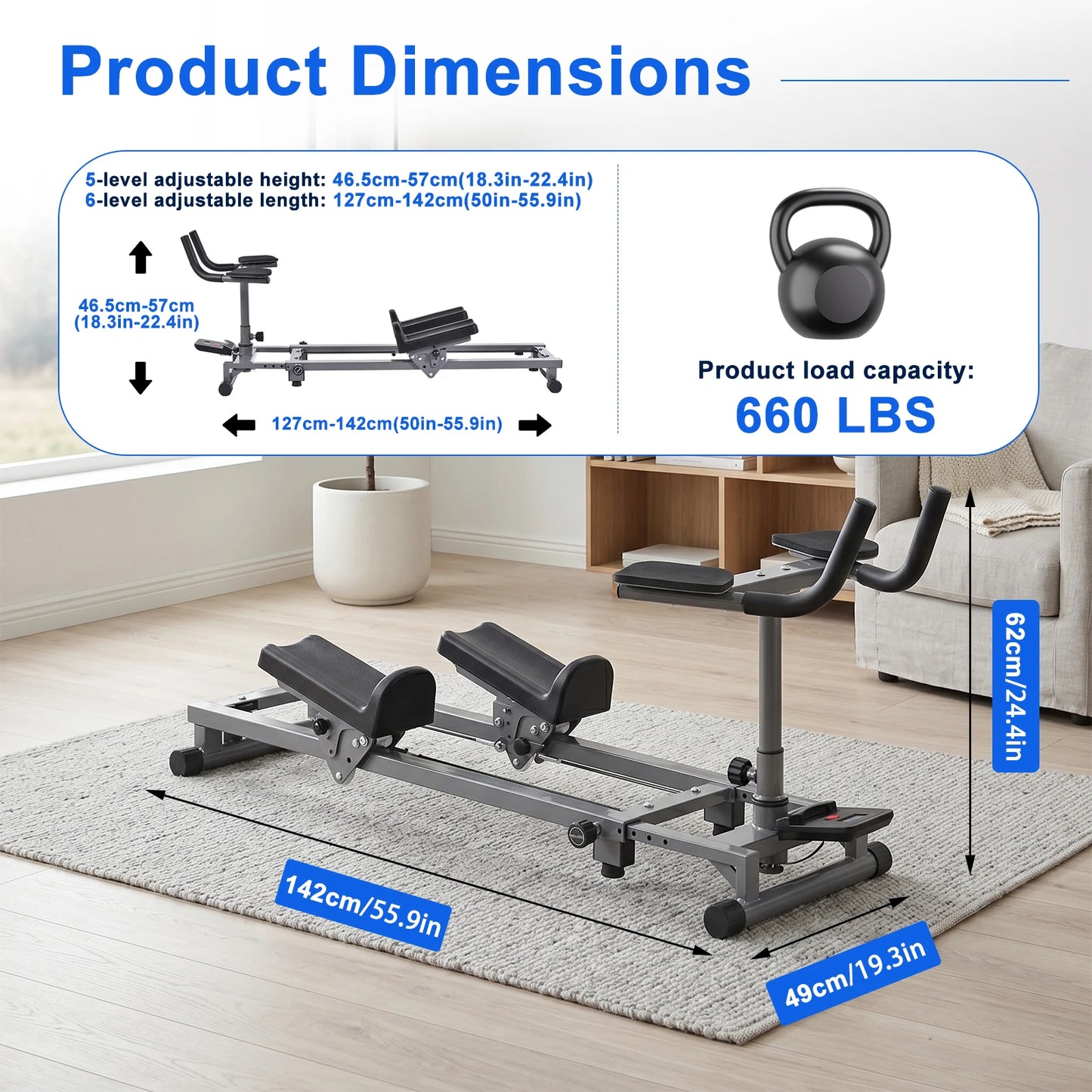 Crawling Machine Adjustable Height Length Back Stretcher with Counter Crawling/Training Machine for Home Gym Studio Cardio Machine