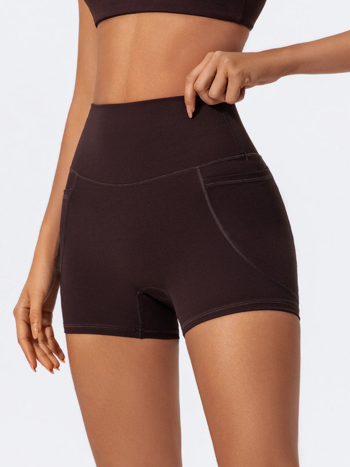 Hearuisavy Women Summer High Waist Shorts with Pockets/Quick Dry Yoga Cycling Gym Workout Sports Bottoms