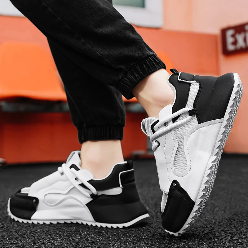 Men's breathable and sweat proof soft sole comfortable casual sports shoes/with elastic shock absorption, color matching