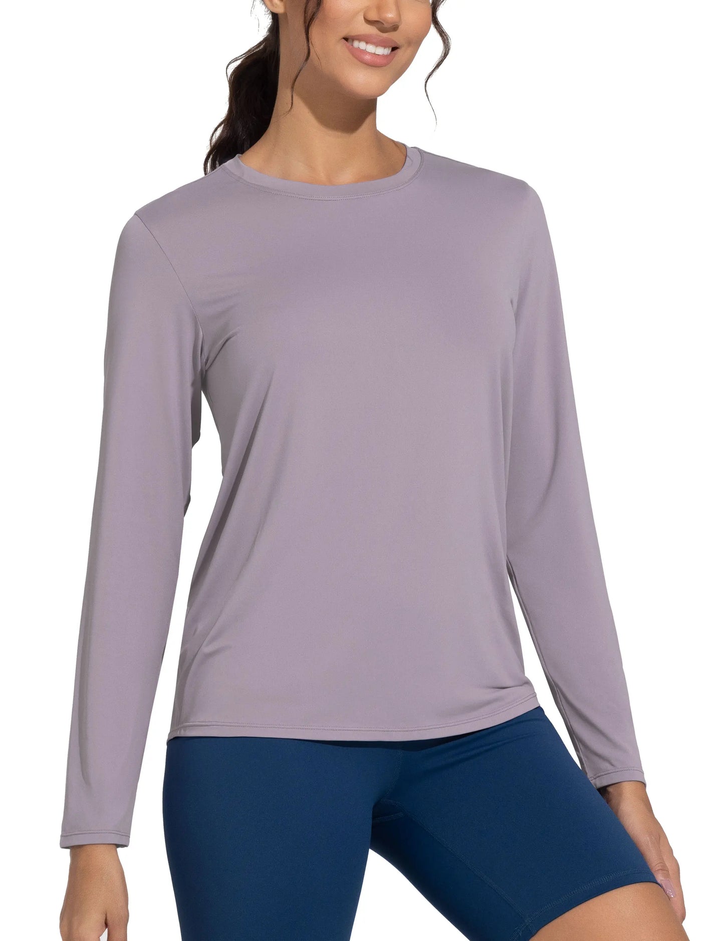 THE GYM PEOPLE Women's Ultra Soft Long Sleeve/Workout Shirts Basic Crewneck Athletic Running Tops